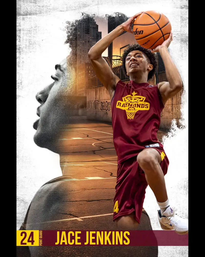 basketball double-exposure poster design