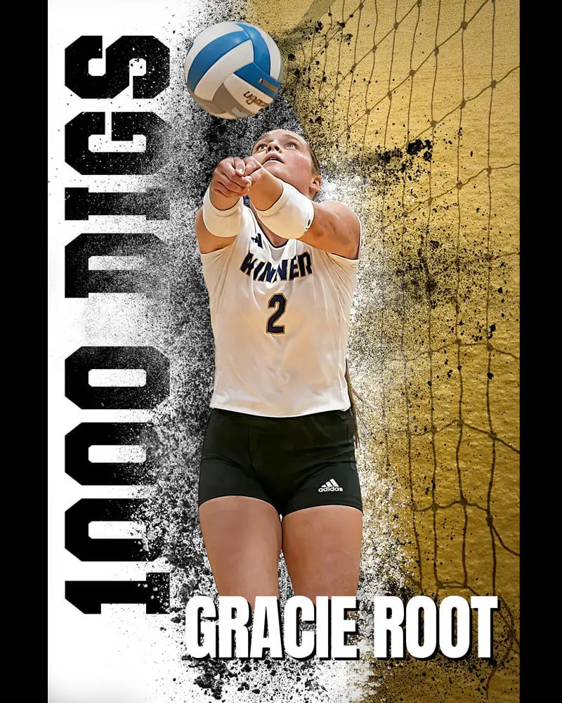 volleyball 1,000 digs poster design